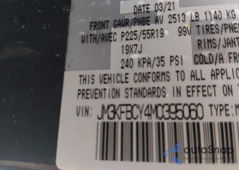 2021 Mazda Cx-5 Carbon Edition Turbo z USA, uszkodzony, nr VIN JM3KFBCY4M0395060